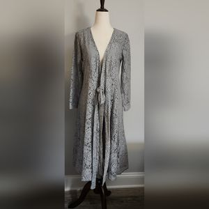 New Abercrombie & Fitch grey blue long lace cardigan or dress